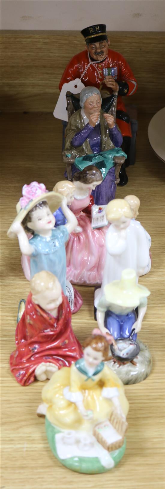 Eight Royal Doulton figures or groups